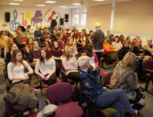 Sylva Lauerová at her lecture on High school