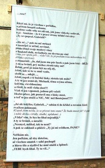 Projekt Michael2007 - plátno s básní Zase (Sylva Lauerová)