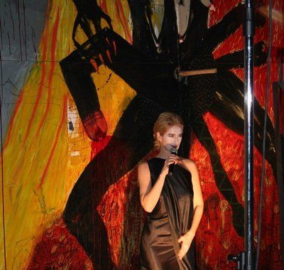 Days of Design - Designblok '09, Prague - Sylva Lauerova, wearing a long evening dress by fashion designer Vojtech Novotny.