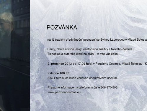 Přijměte pozvání na již tradiční předvánoční setkání se Sylvou Lauerovou v Mladé Boleslavi.