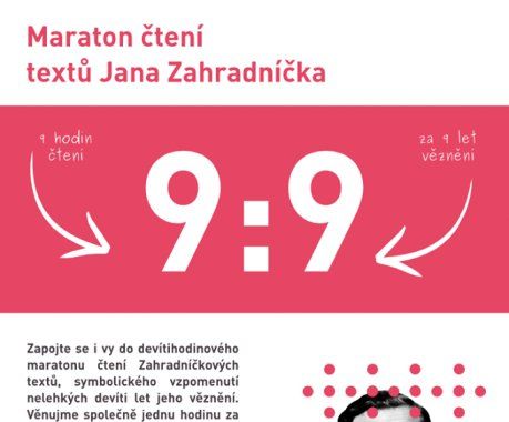 „9:9“ - poezie Jana Zahradníčka z úst Sylvy Lauerové na Maratonu čtení