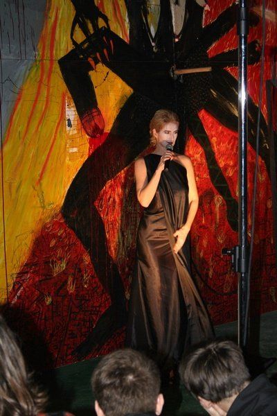 Days of Design - Designblok '09, Prague - Sylva Lauerova, wearing a long evening dress by fashion designer Vojtech Novotny.