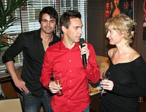 Křest Hračky - spisovatelka Sylva Lauerová, Roman Vojtek, Mirek Šimůnek (foto: Klára Smílková)