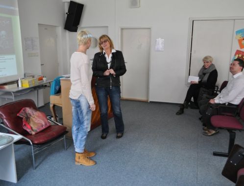 Sylva Lauerová at her experimental poetry lecture at GJBI