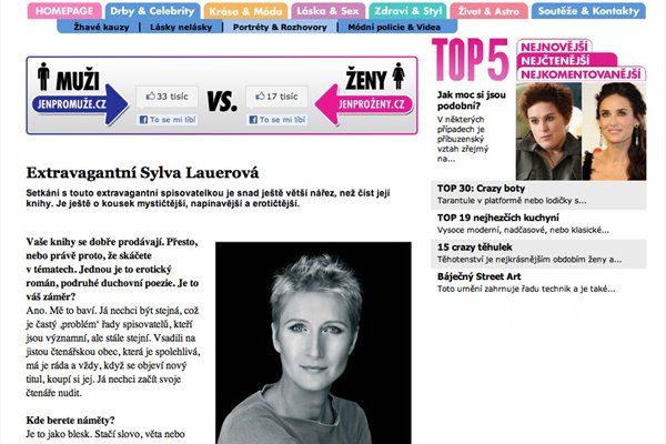 Rozhovor se Sylvou Lauerovou na JenProŽeny.cz, 14.9.2011
