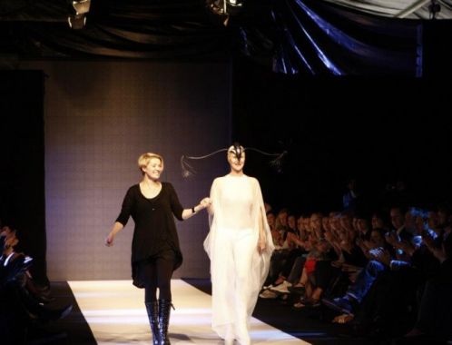 Módní designérka Ivana Kaňovská a Sylva Lauerová na Prague Fashion Weekend