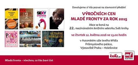 Sylva Lauerová will obtain a prize  for her book SEXY strategy at Annual Awards for 2015 by Publishing House Mladá Fronta at the International Book Fair