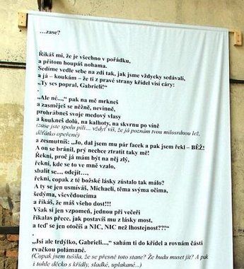 Projekt Michael2007 - plátno s básní Zase (Sylva Lauerová)