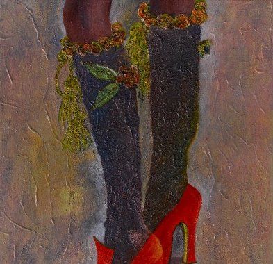 Simona Techetová: "Hříčka"; olejomalba 70x90 Romana Štrynclová; foto: František Chrástek