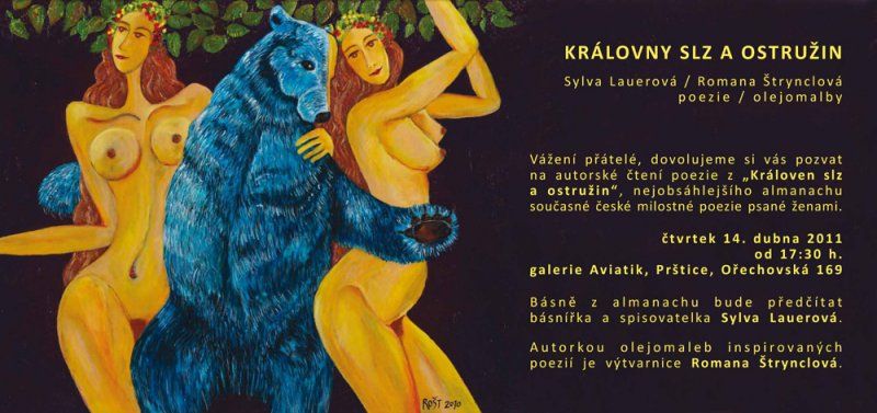 autorské čtení poezie z "Královen", 14.4.2011, pozvánka